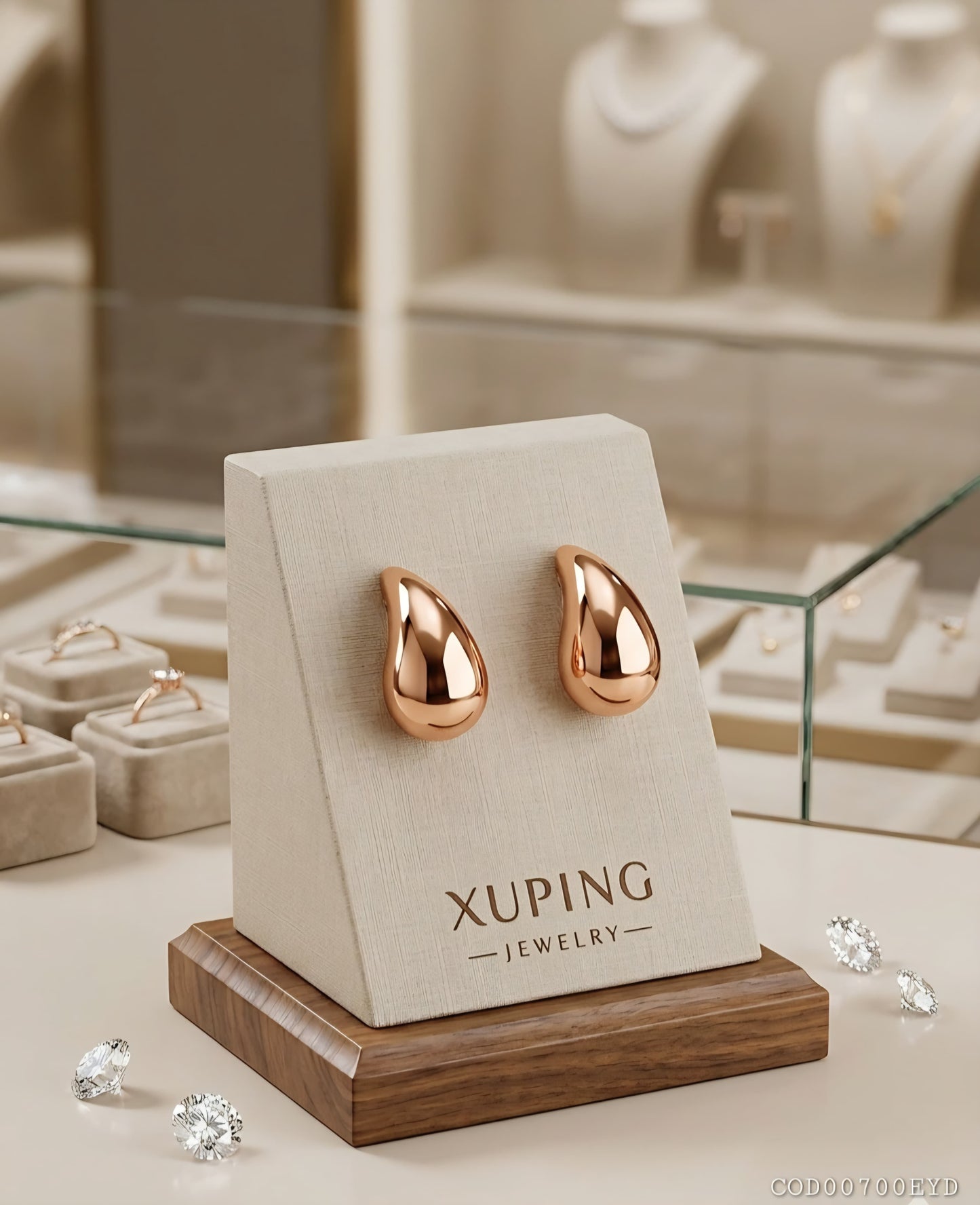Arete "Gota de Oro" rose xuping jewelry