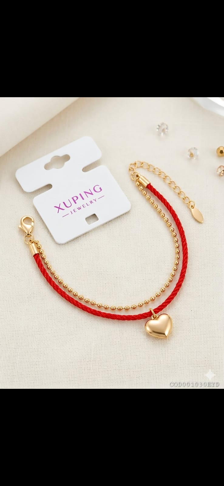 Pulsera cordón rojo más acsesorios xuping jewelry doble caída