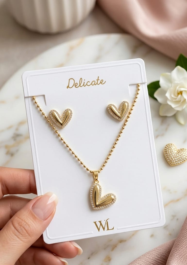 Set corazón gold Delicate