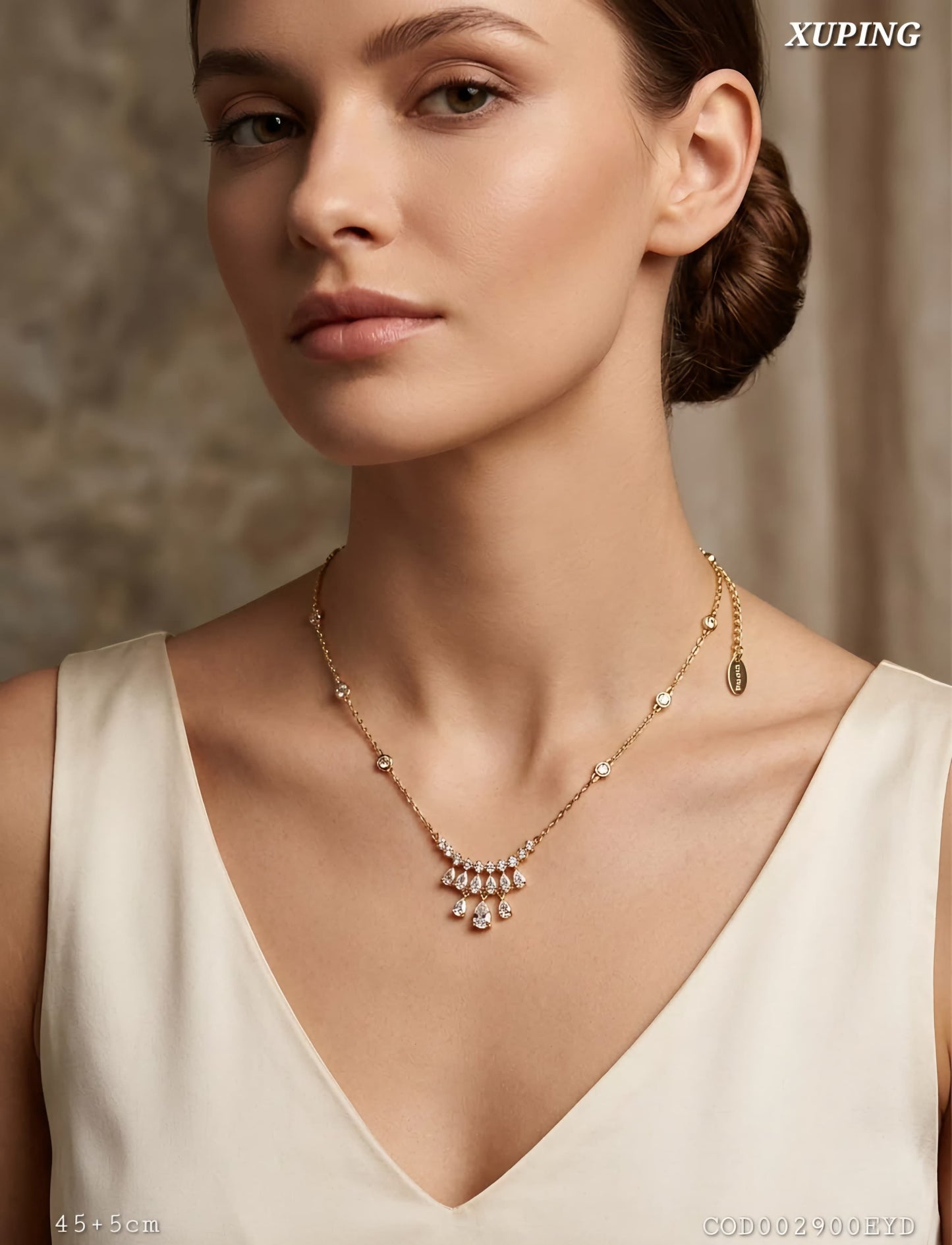 Collar "cascada de gotas" rose xuping jewelry