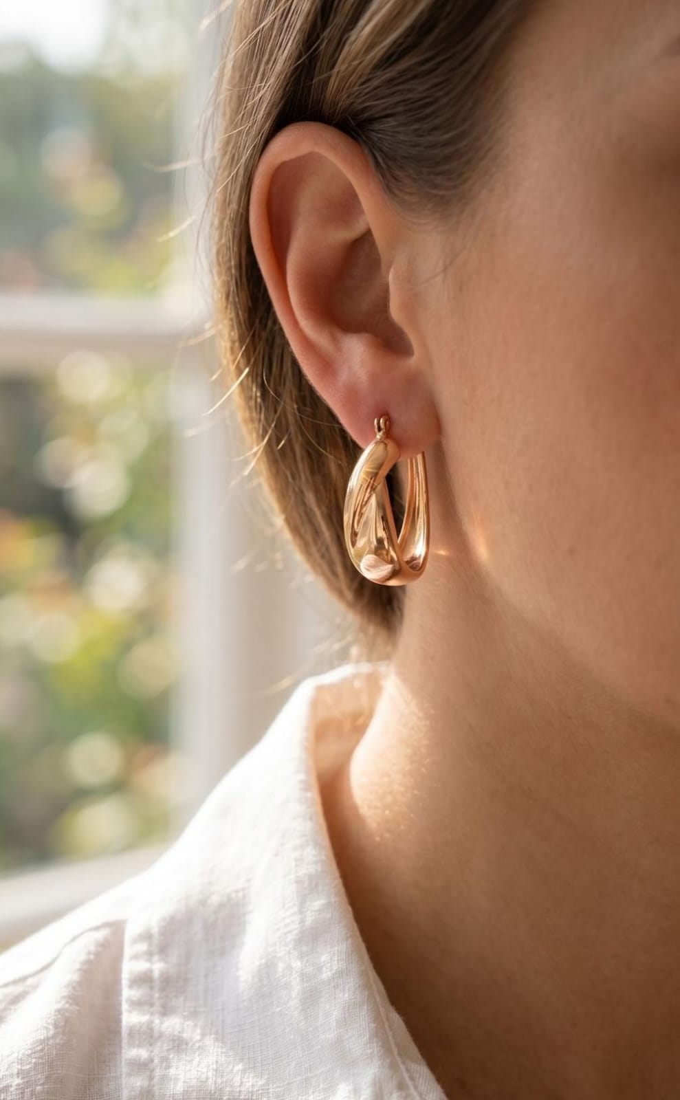 "Argolla oval chunki" Rosé Xuping jewelry