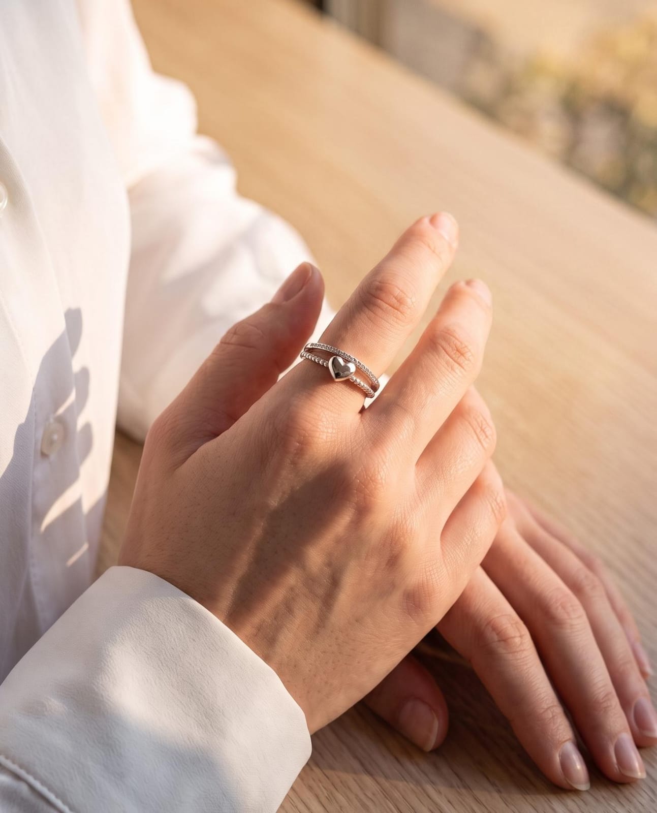 Anillo plateado corazón xuping yawerly
