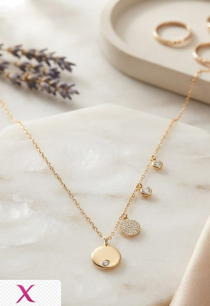 Collar rose con dijes xuping yawerly
