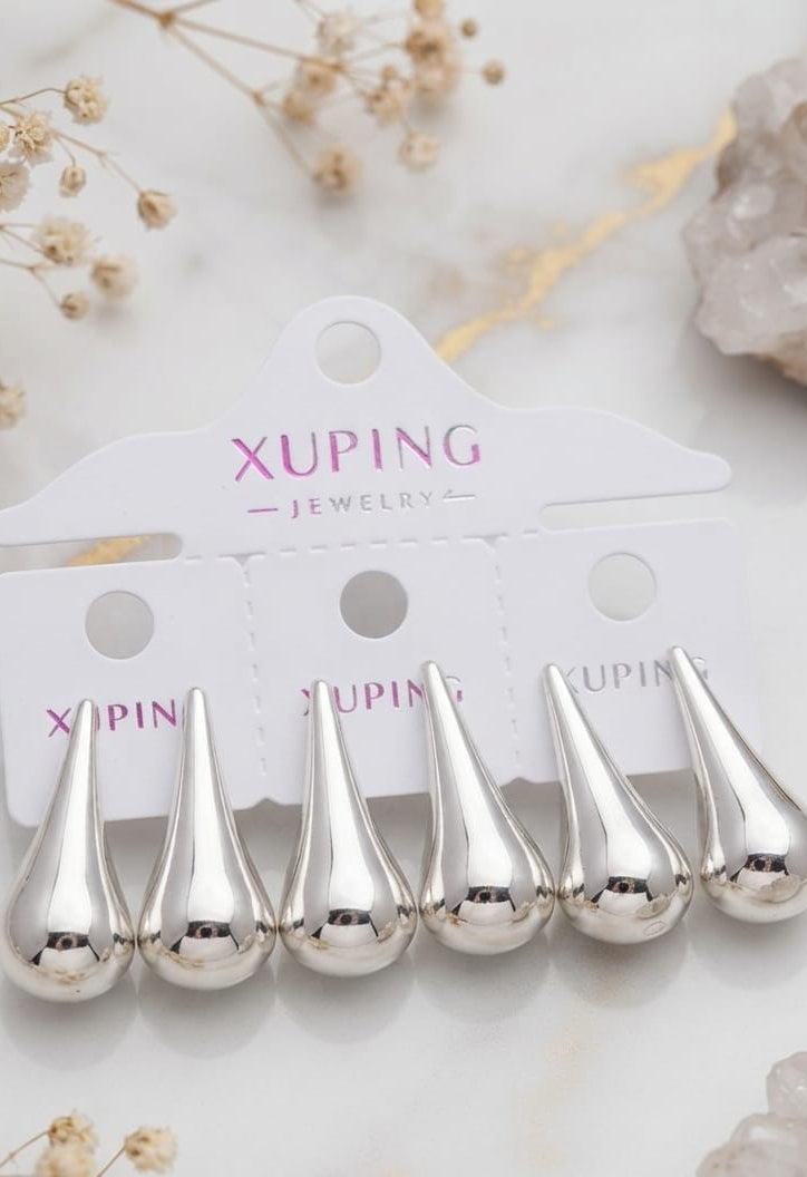 Arete gota plateada xuping jewelry