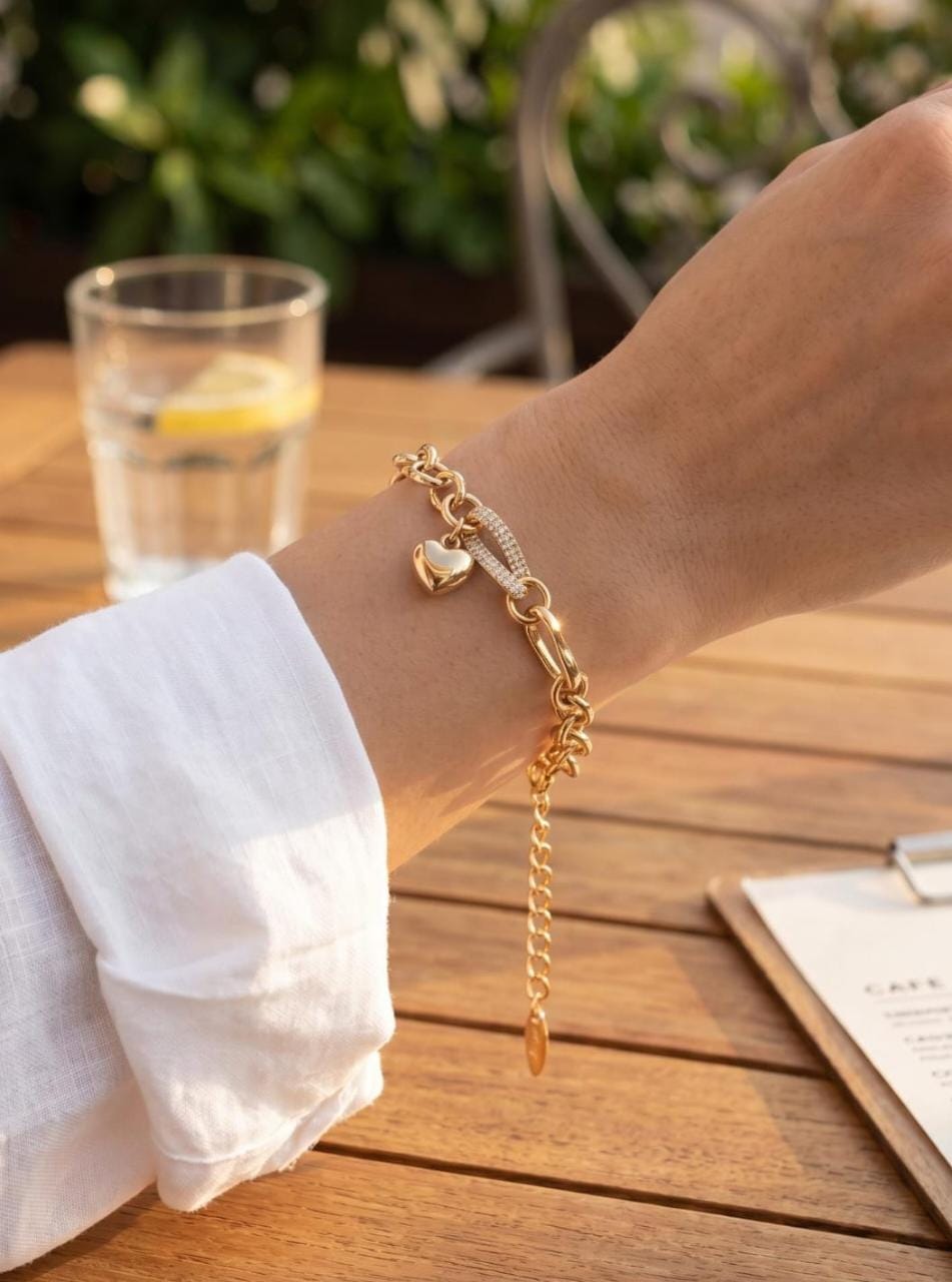 Pulsera zircon + dije colgante