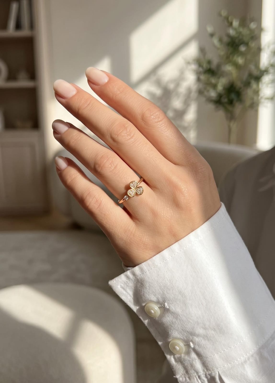 Anillo trebol regulable