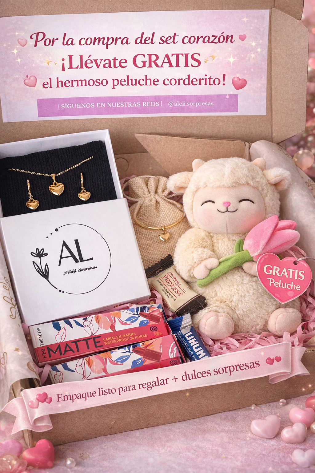 Set Corazón con Peluche Gratis – Regalo San Valentín 💝