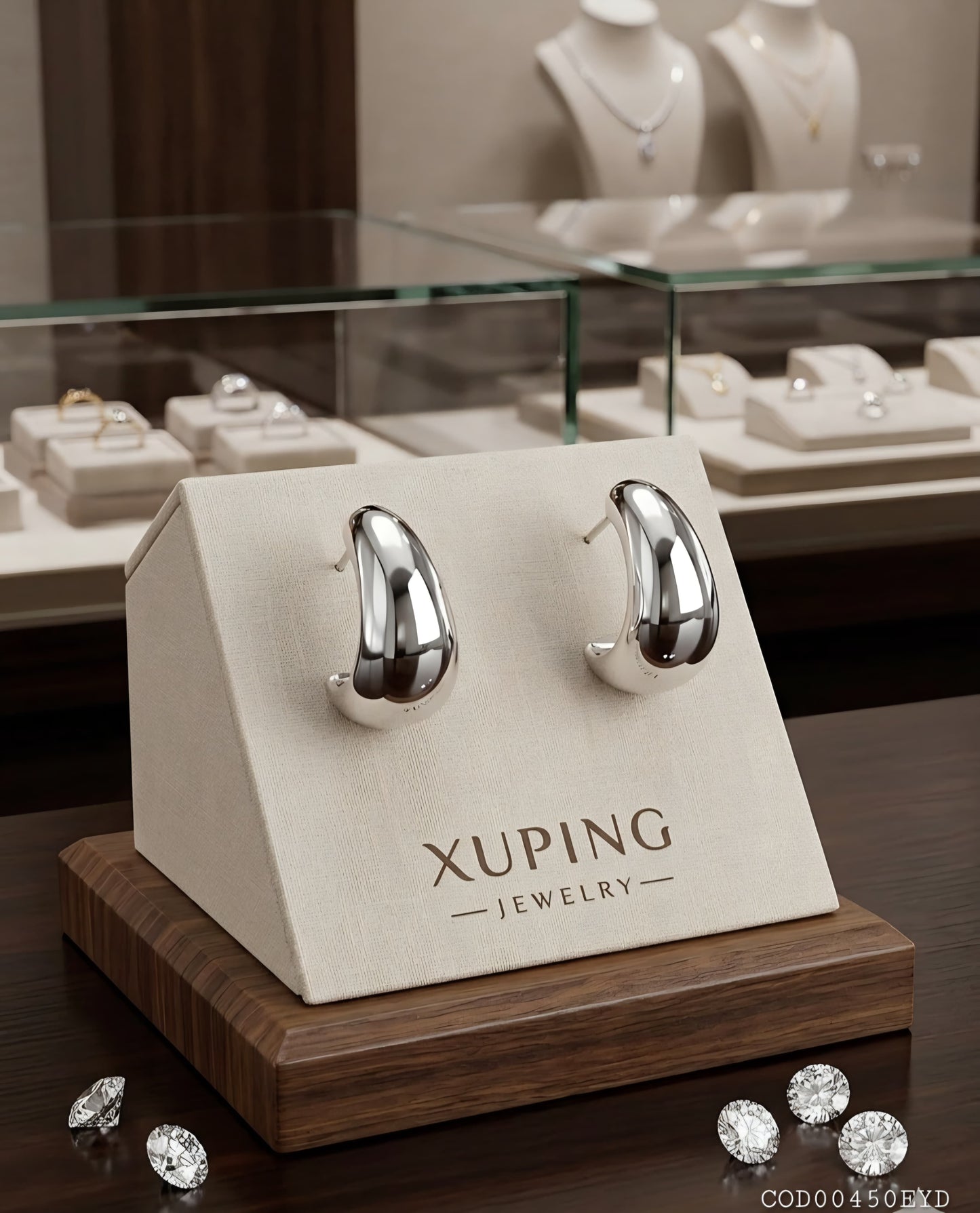 Aretes de Gota de Agua plateado xuping jewelry