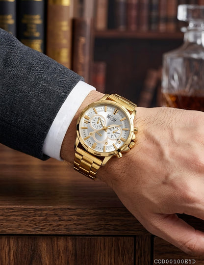 Reloj Acero inoxidable dorado y plateado