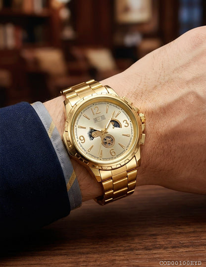 Reloj Acero inoxidable dorado y plateado