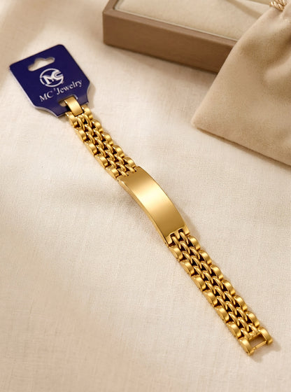 Pulsera para hombre plateado y dorado