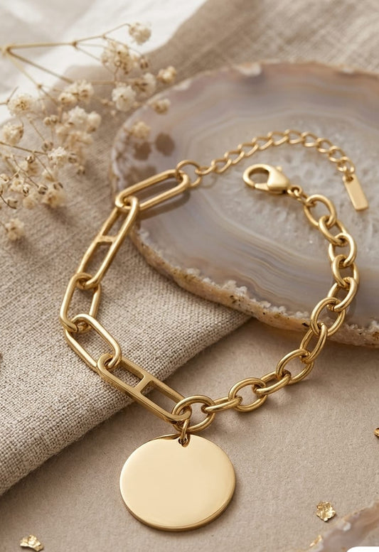 Pulsera cadena con dije acero inoxidable