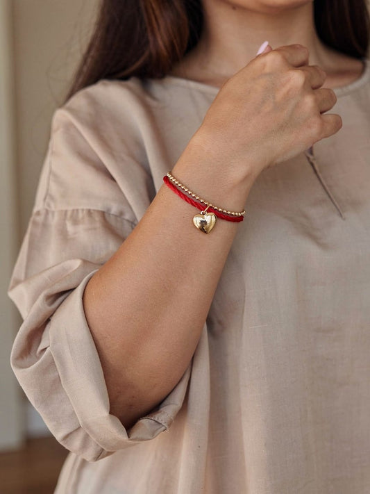 Pulsera cordón rojo más acsesorios xuping jewelry doble caída