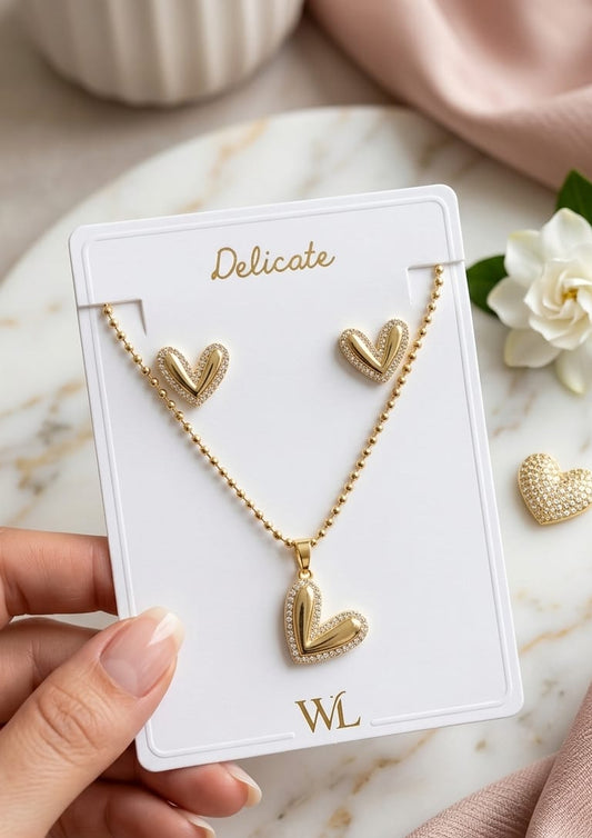 Set corazón gold Delicate