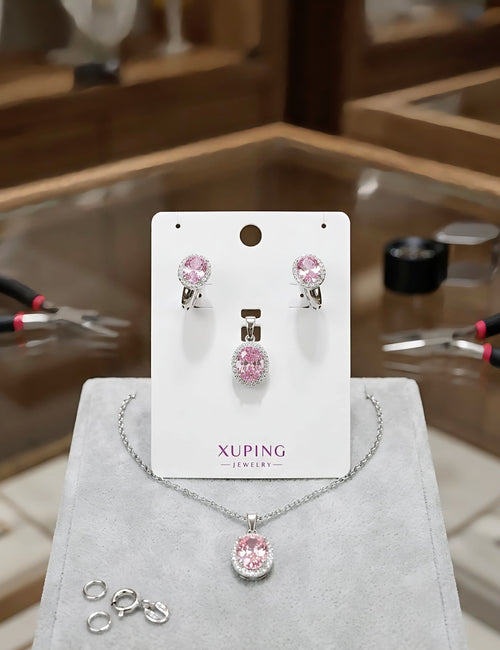 Set "brillo rosa" plageado xuping jewelry