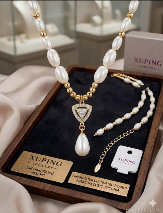 Collar perlas colagnate rose xuping jewelry