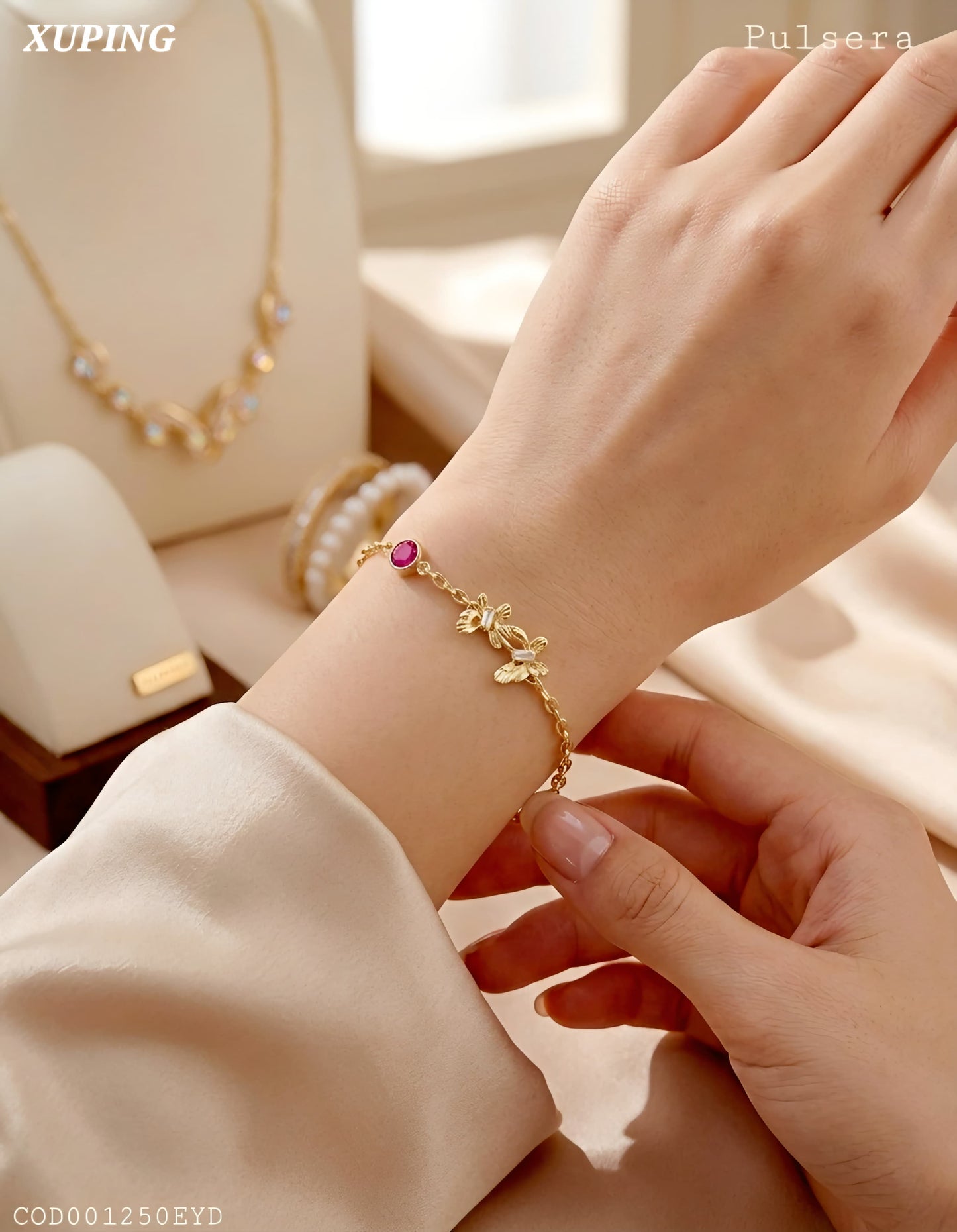 Pulseras "Duero de mariposas"  Rosé Xuping jewelry