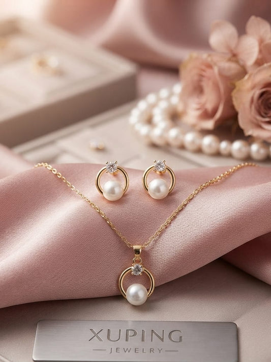 Set perlas rose xuping jewelry