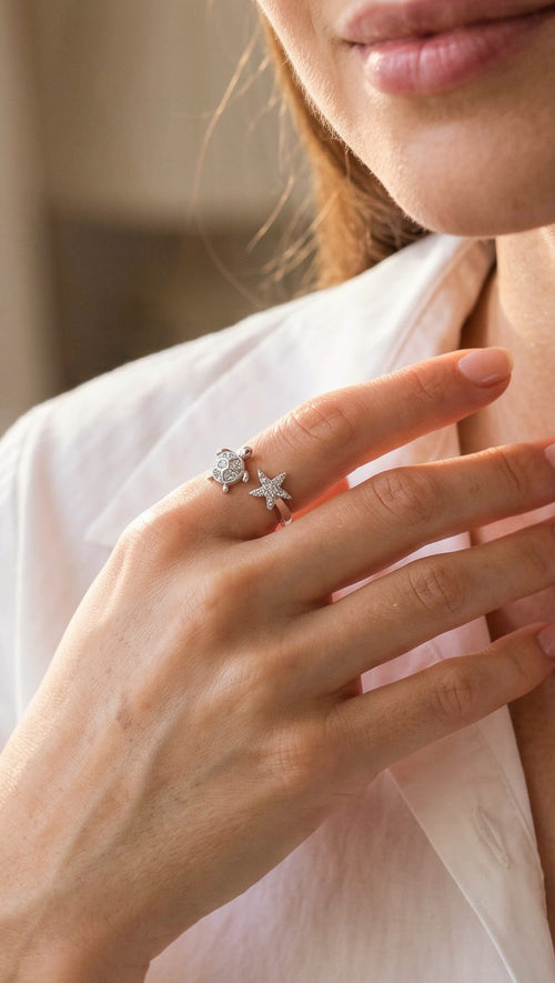 Anillos tortuga marina plateado xuping jewelry