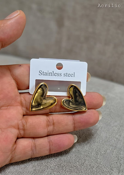 Aretes "Corazón Ámbar" Acrílico