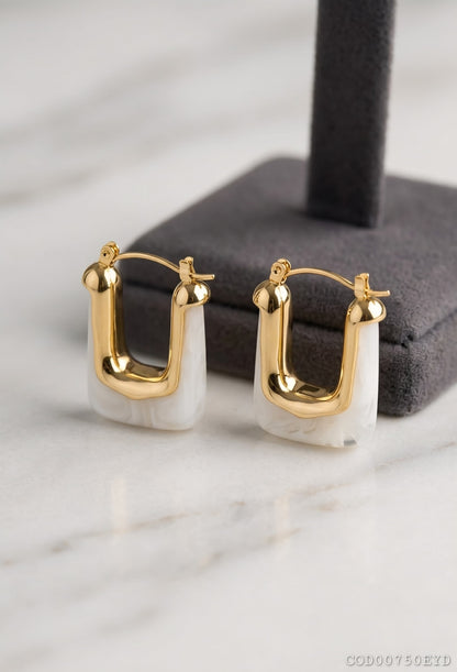 Aretes en acrílico odemo geométrico acero inoxidable enchapado en oro de 18k