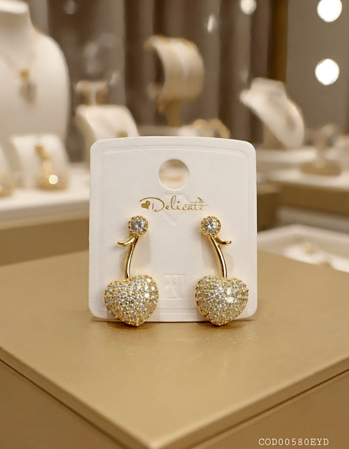 Arete corazón con brillo Delicate