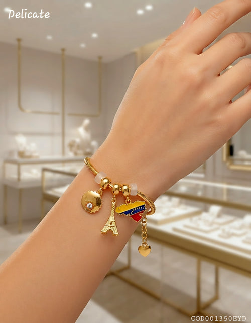 Pulsera regulable con dijes Delicate