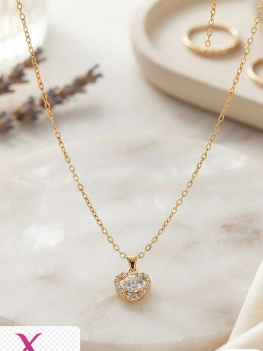 Collar corazón brillante rose xuping jewelry
