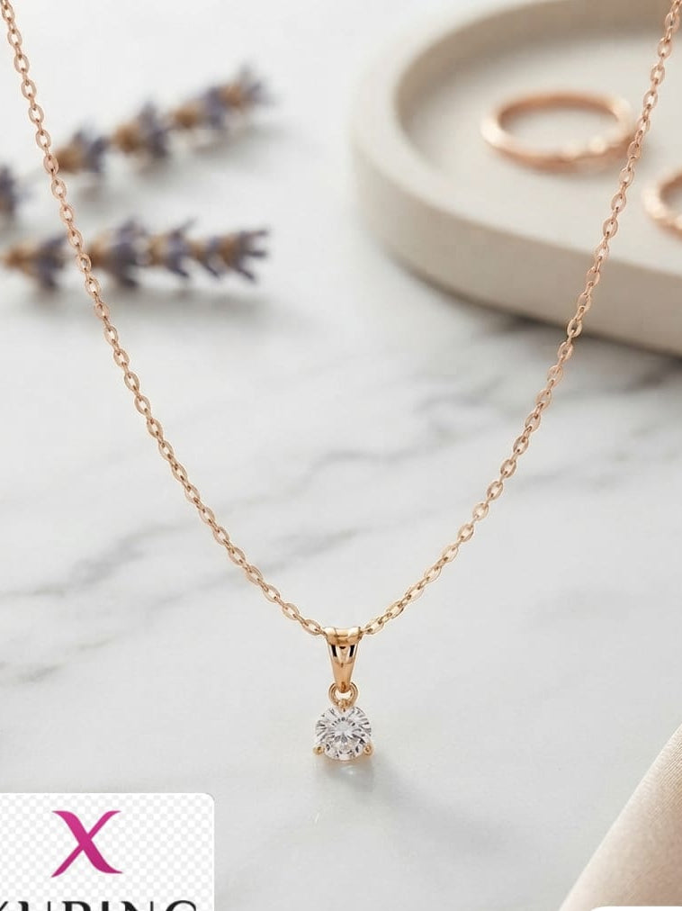 Collar punto de luz solitario rose xuping jewelry