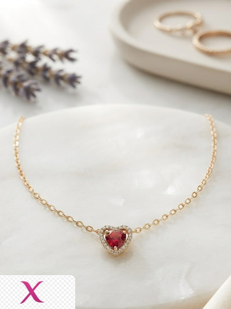 Collar corazón Ruby xuping yawerly