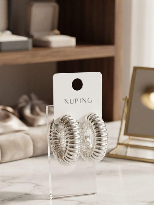 Arete espiral plateado xuping jewelry