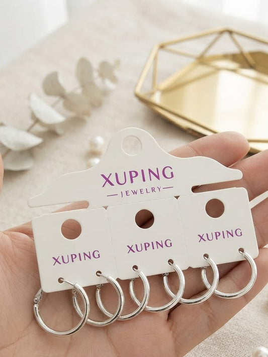 Arete argolla pequeña plateado  xuping jewelry