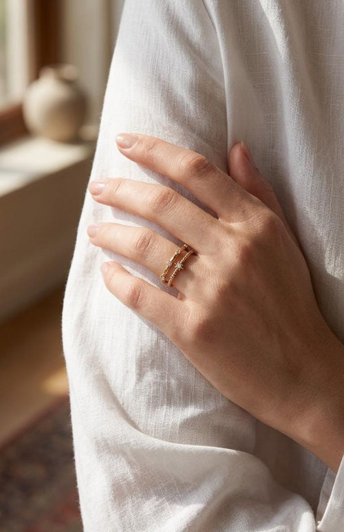 Anillo 2 en 1 regulable zircon rose xuping jewelry 

Regulable: 6/7 y 8