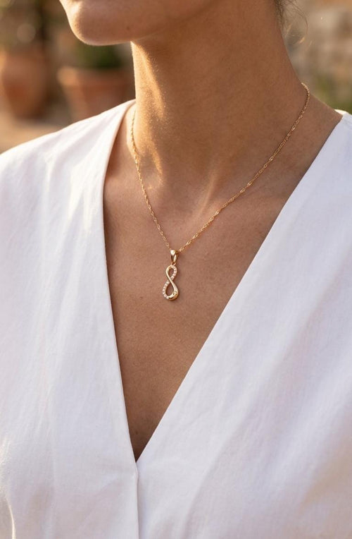 Cadena antorchada + dije infinito zircon rose xuping jewelry 

[45cm]