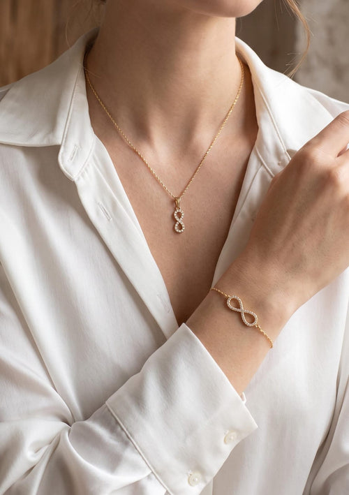 Collar y pulsera infinito zircon rose xuping jewelry