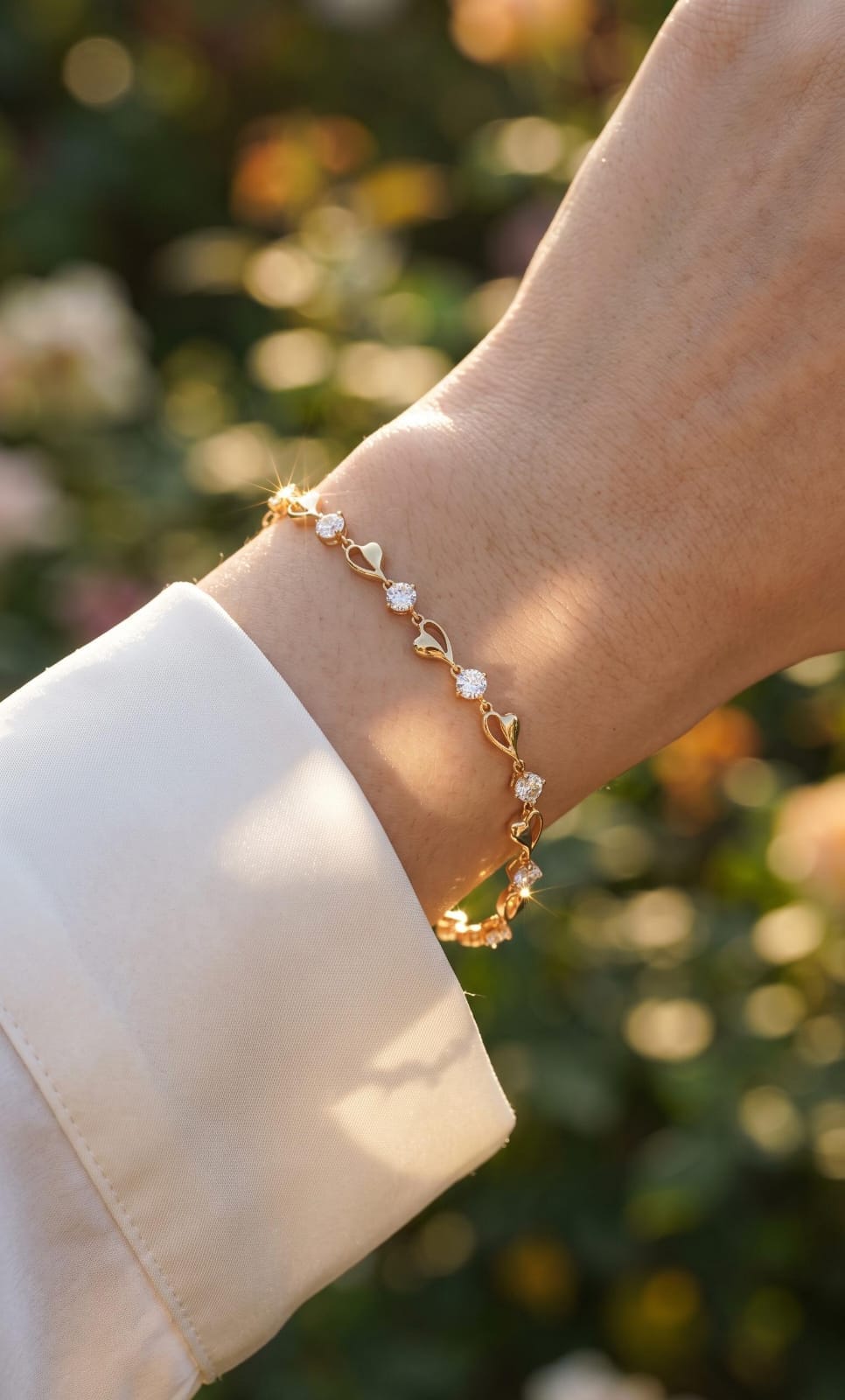 Pulsera puntos de luz y corazón rose xuping jewelry 

[17cm+extensión]