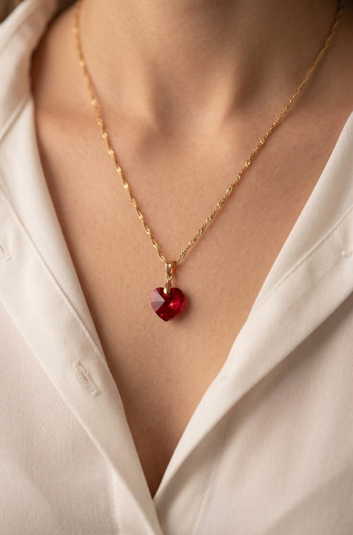 collar swarovski rojo