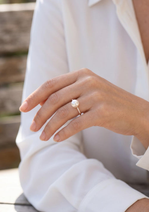 Anillo perla japonesa