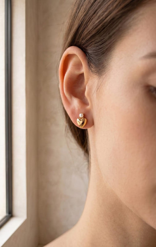 Arete pegado corazón